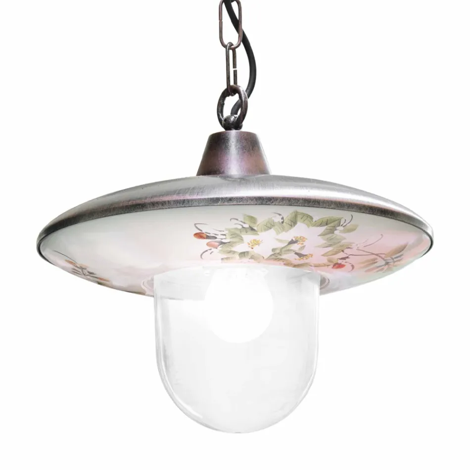 Lampa cu Suspensie din Aluminiu Cupru Negru cu Decorat Artizanal - Latina Viadurini