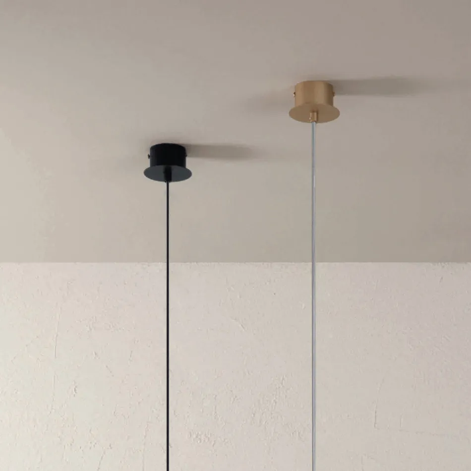 Lampă cu suspendare din aluminiu vopsit cu pulbere și cablu reglabil - Buxus Viadurini