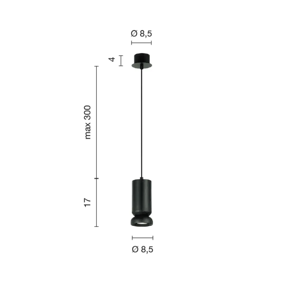 Lampă cu suspendare din aluminiu vopsit cu pulbere și cablu reglabil - Buxus Viadurini