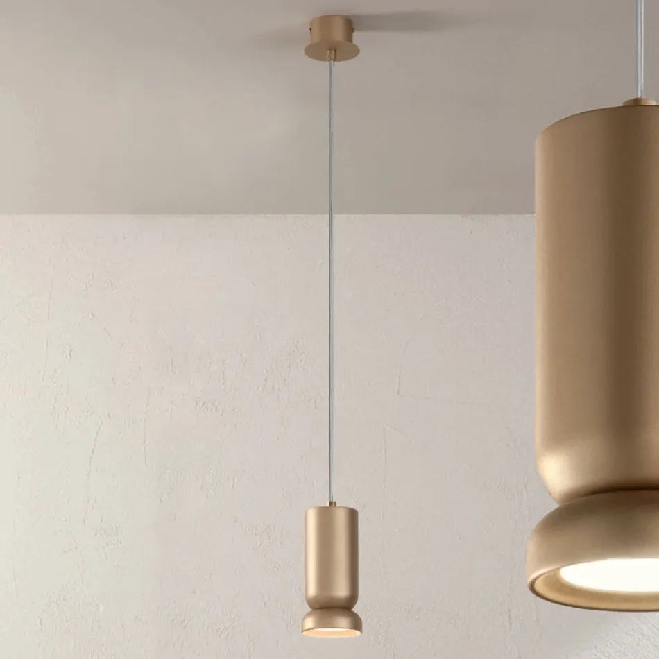 Lampă cu suspendare din aluminiu vopsit cu pulbere și cablu reglabil - Buxus Viadurini