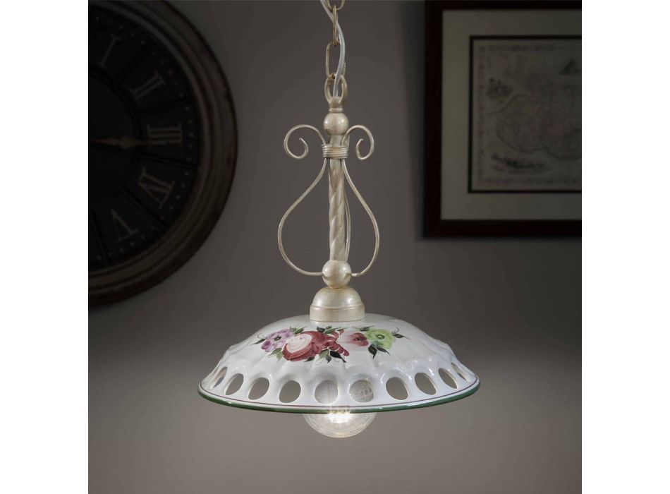 Lampa cu suspendare din ceramica lucrata manual cu Passanastri - Napoli Viadurini