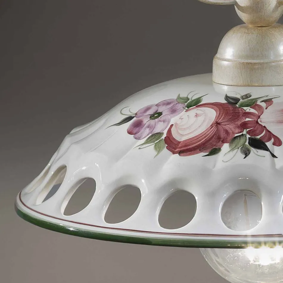 Lampa cu suspendare din ceramica lucrata manual cu Passanastri - Napoli Viadurini