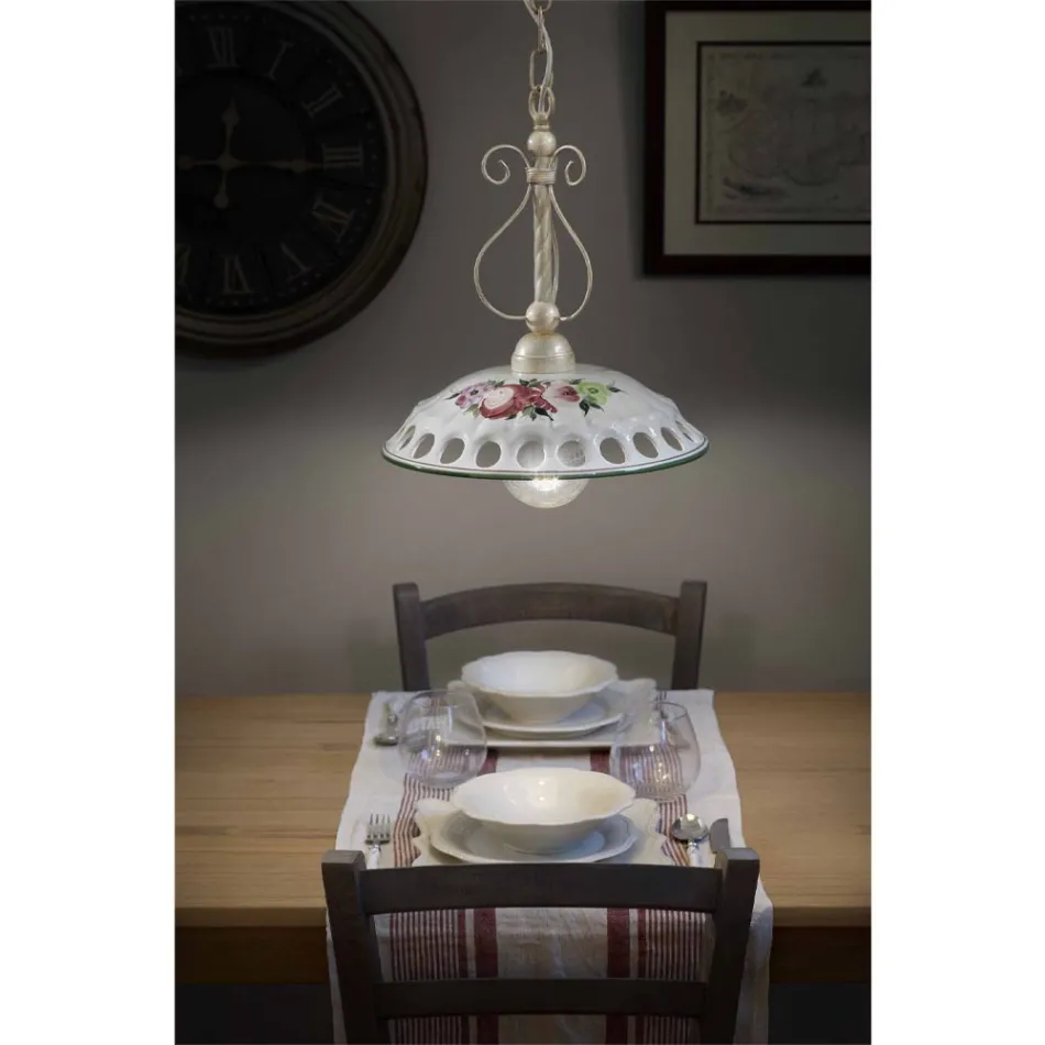 Lampa cu suspendare din ceramica lucrata manual cu Passanastri - Napoli Viadurini