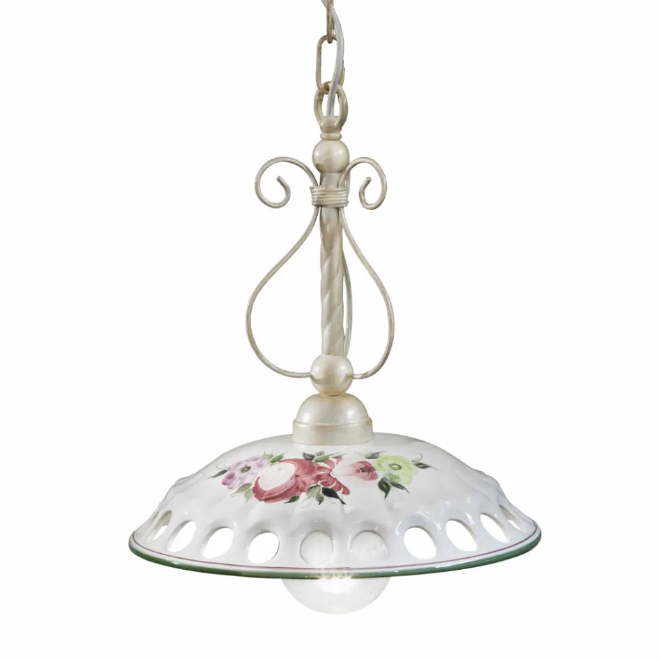Lampa cu suspendare din ceramica lucrata manual cu Passanastri - Napoli Viadurini