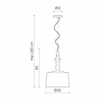 Lampă suspendată din ceramică albă. Umbra în design scurt de in - Cadabra Viadurini