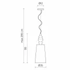 Lampă de suspendare în abajur din ceramică albă în design lung din in - Cadabra Viadurini