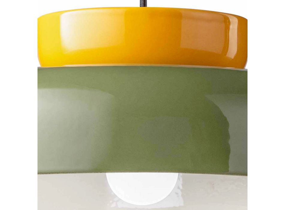 Lampa cu Suspensie din Ceramica Bicolora Made in Italy - Corcovado Viadurini