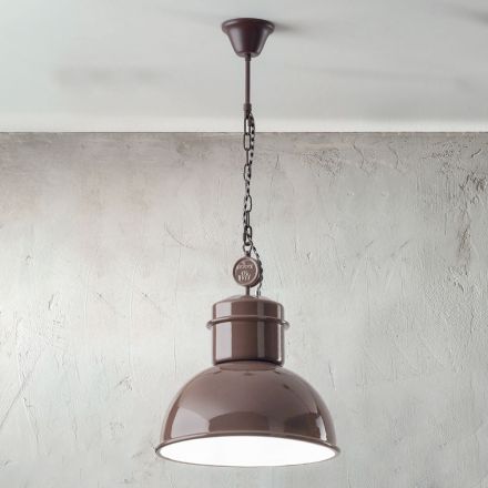 Lampa cu Suspensie Ceramica Colorata Design Industrial - Gennina Viadurini