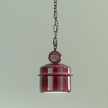 Lampă cu suspendare din ceramică colorată cu design industrial - Liotta Viadurini
