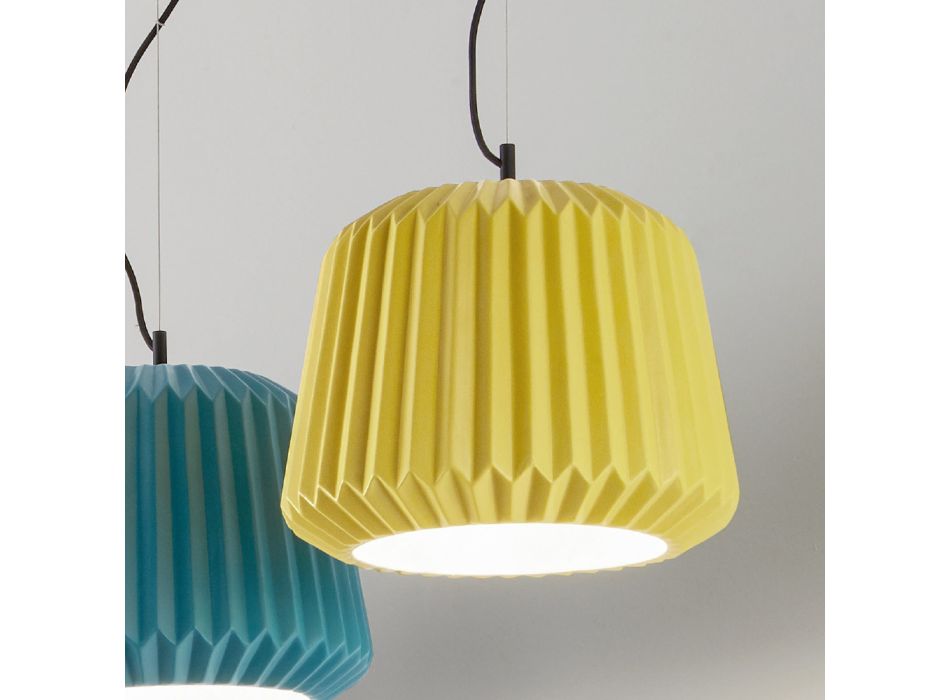 Lampă cu suspendare din ceramică colorată cu design modern - acordeon Viadurini