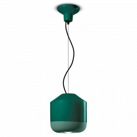 Lampa suspendată din ceramică colorată fabricată în Italia - Ferroluce Bellota Viadurini