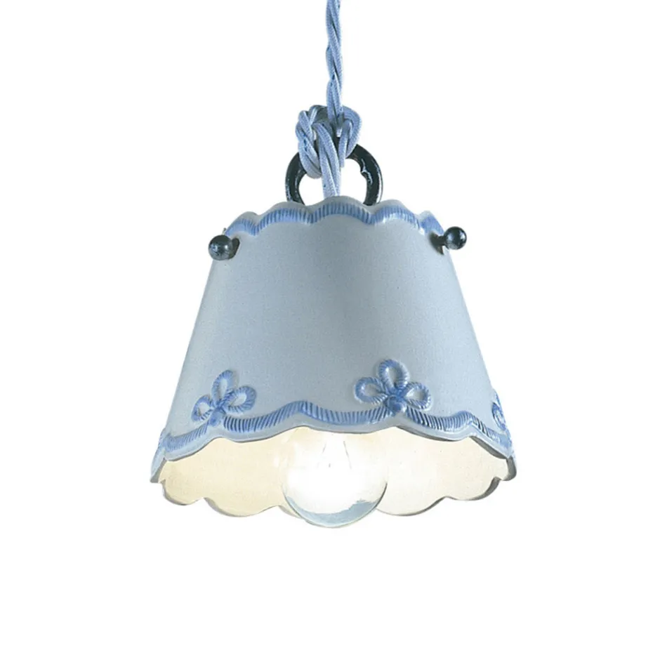 Lampa de suspensie ceramic cu bandă colorată Ferroluce Viadurini