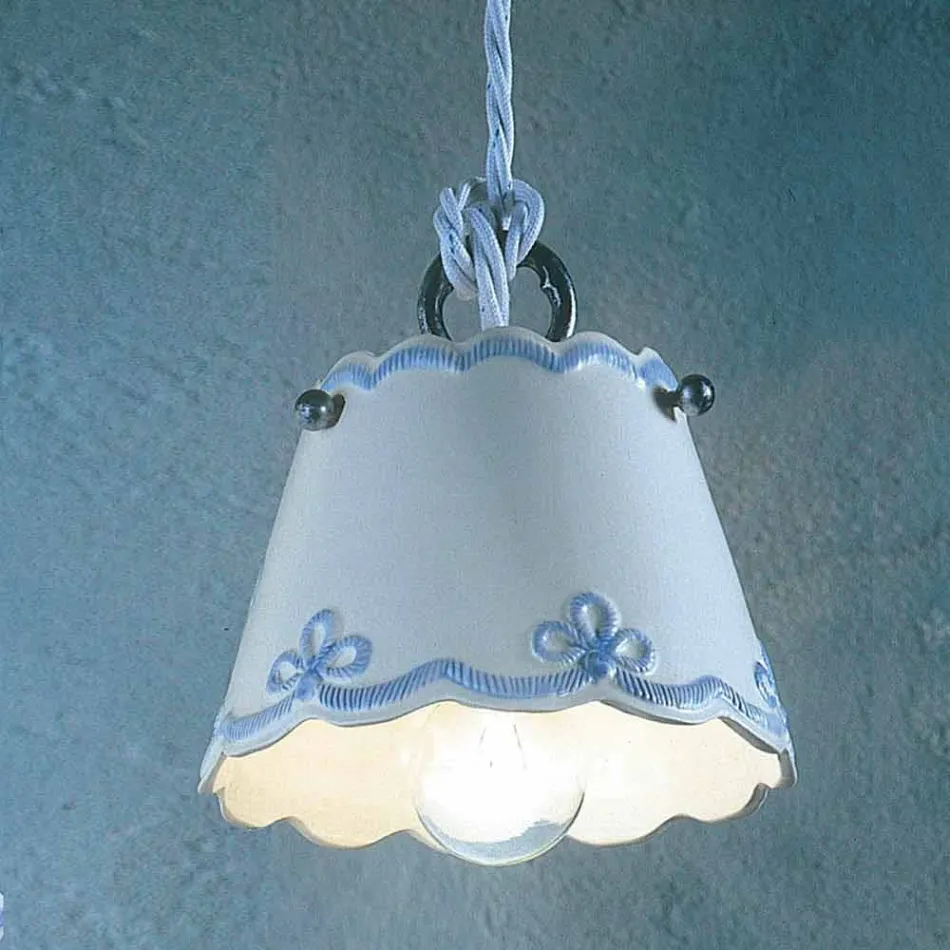 Lampa de suspensie ceramic cu bandă colorată Ferroluce Viadurini