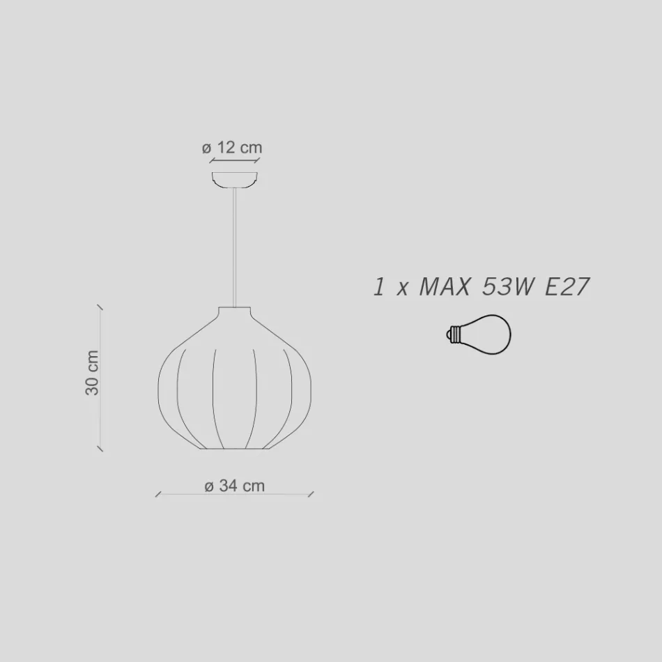 Lampa suspendata din ceramica cu 2 finisaje Made in Italy - Afoxe Viadurini