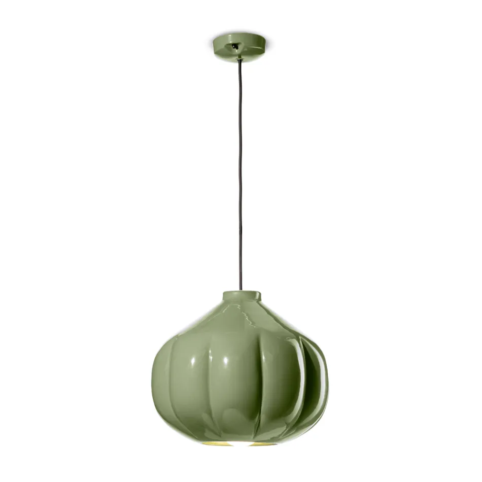 Lampa suspendata din ceramica cu 2 finisaje Made in Italy - Afoxe Viadurini