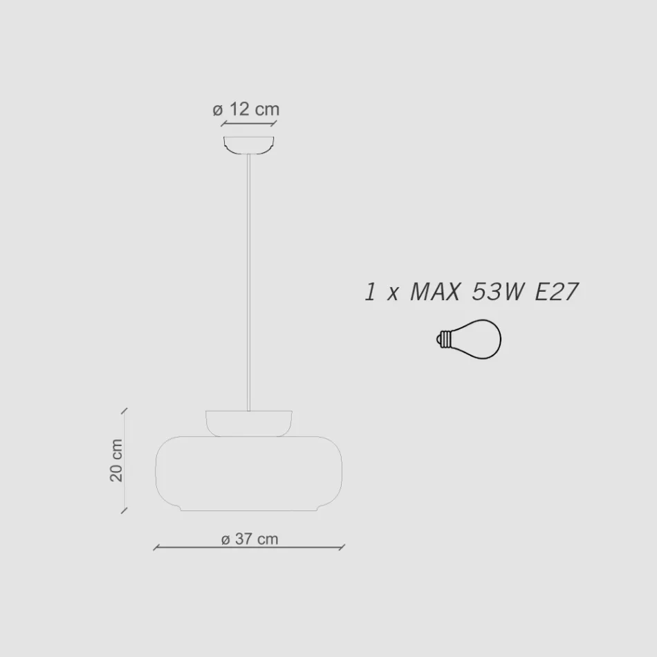 Lampa suspendata din ceramica cu diferite finisaje Made in Italy - Corcovado Viadurini
