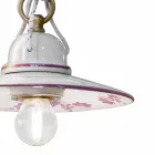 Lampa cu Suspensie in Ceramica Pictata Manual si Fier Design - Asti Viadurini