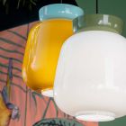 Lampa suspendata din ceramica si sticla Made in Italy - Corcovado Viadurini