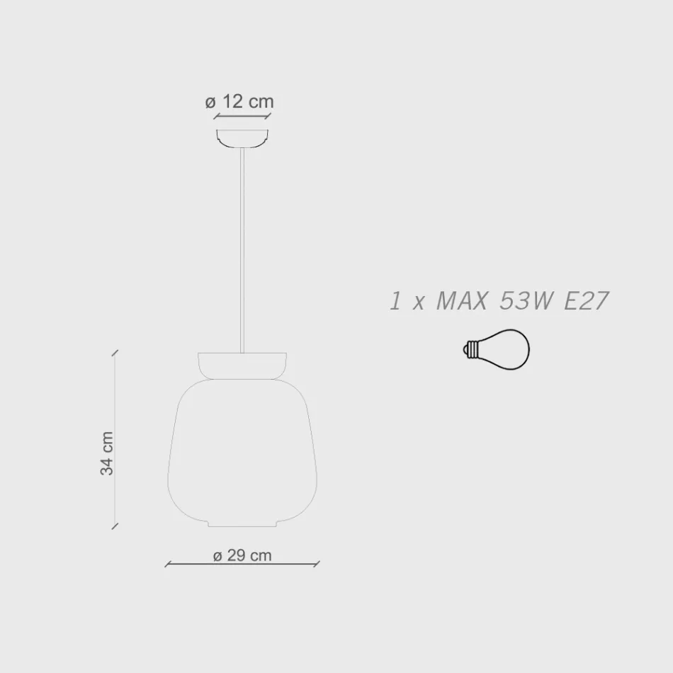 Lampa suspendata din ceramica si sticla Made in Italy - Corcovado Viadurini