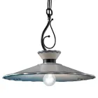 Lampă cu suspendare din ceramică cu efect de broderie pictată manual - Ravenna Viadurini