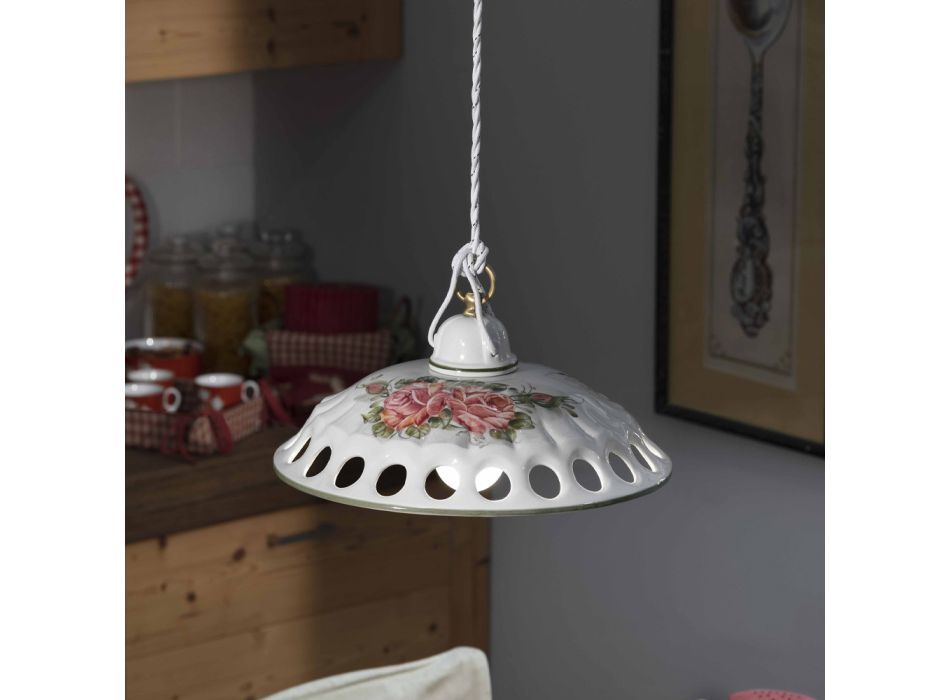 Lampa cu Suspensie din Ceramica lucrata manual cu Passanastri - Napoli Viadurini
