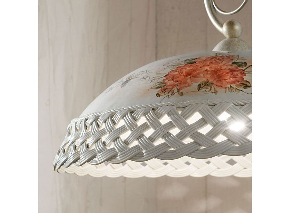 Lampa cu Suspensie din Ceramica Perforata Pictata lucrata manual - Verona Viadurini