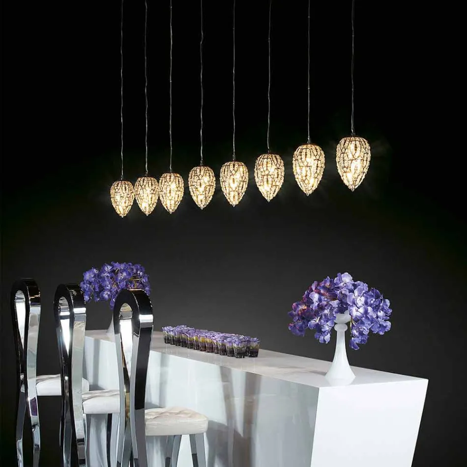 cristal pandantiv lampa și în formă de ou de oțel ou Viadurini