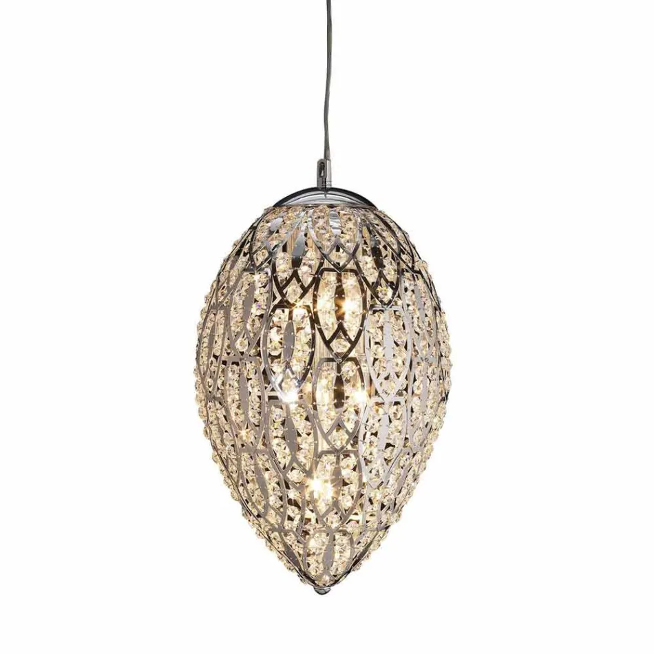 cristal pandantiv lampa și în formă de ou de oțel ou Viadurini