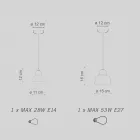 Lampa cu Suspensie in diferite finisaje si dimensiuni Made in Italy - Berimbau Viadurini