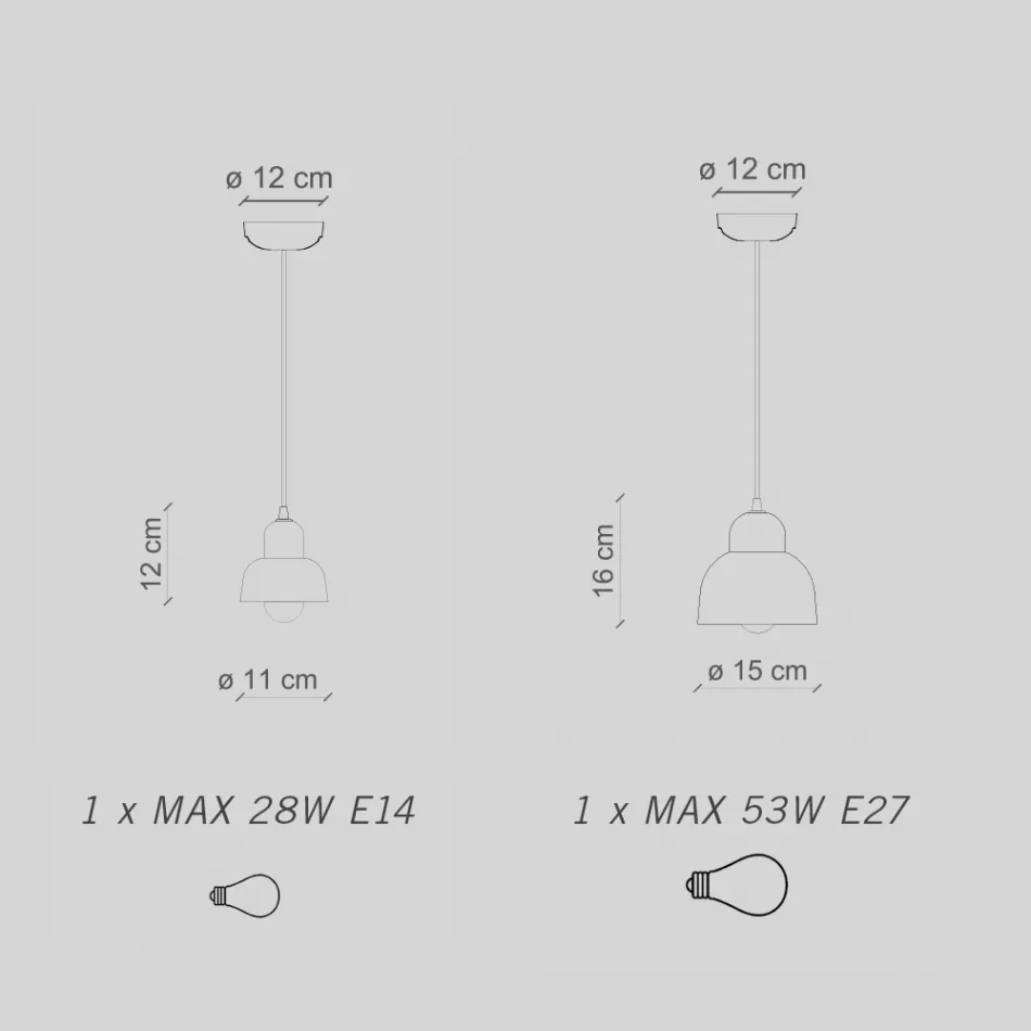 Lampa cu Suspensie in diferite finisaje si dimensiuni Made in Italy - Berimbau Viadurini