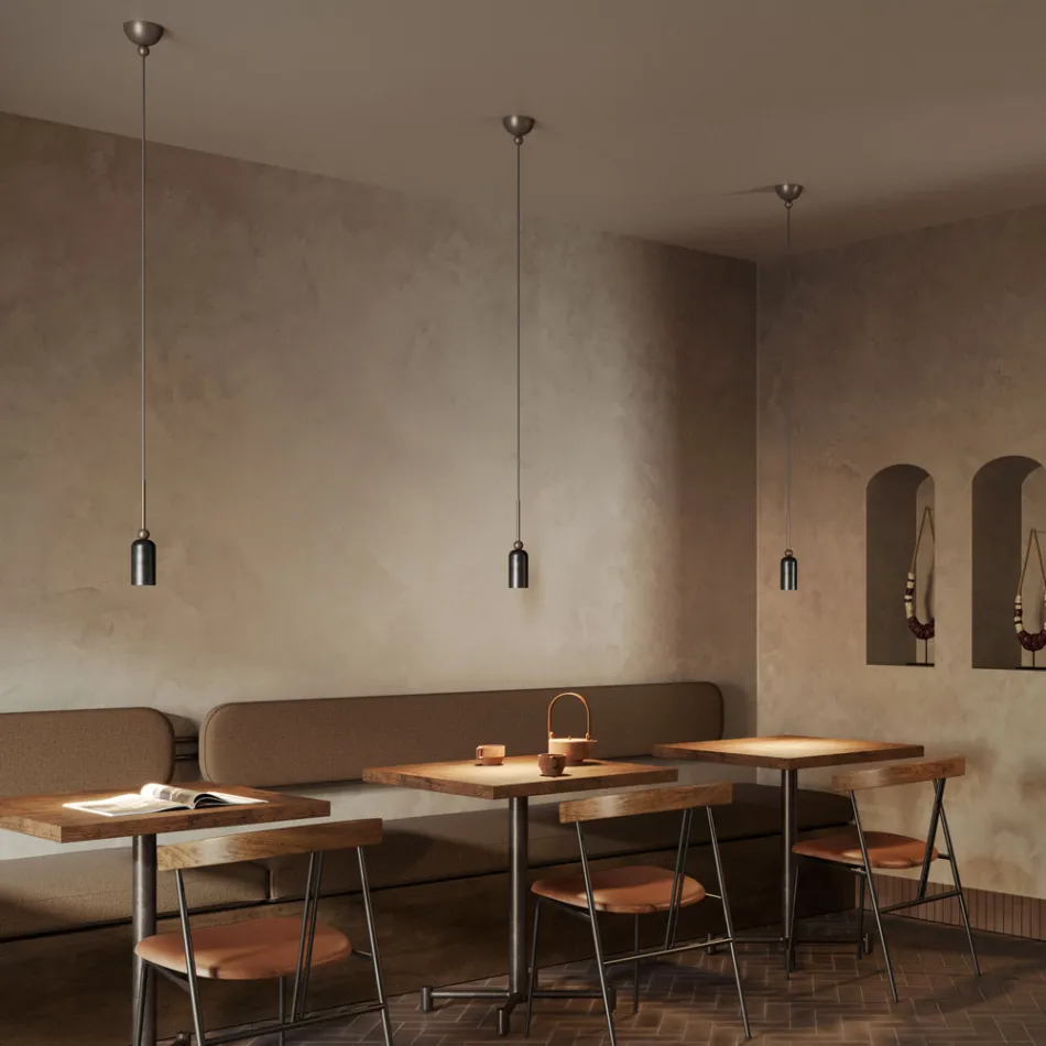 Lampa cu suspendare in diferite finisaje Made in Italy - Lady Viadurini