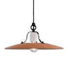 Lampa cu Suspensie din Fier si Ceramica Bruta lucrata manual - Bologna Viadurini