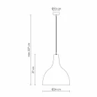 Lampă de suspendare din gresie antracit și design interior de email alb - Edmondo Viadurini