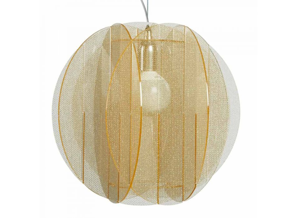 pandantiv lampa Desire aur textură metacrilat, 40cm diametru Viadurini