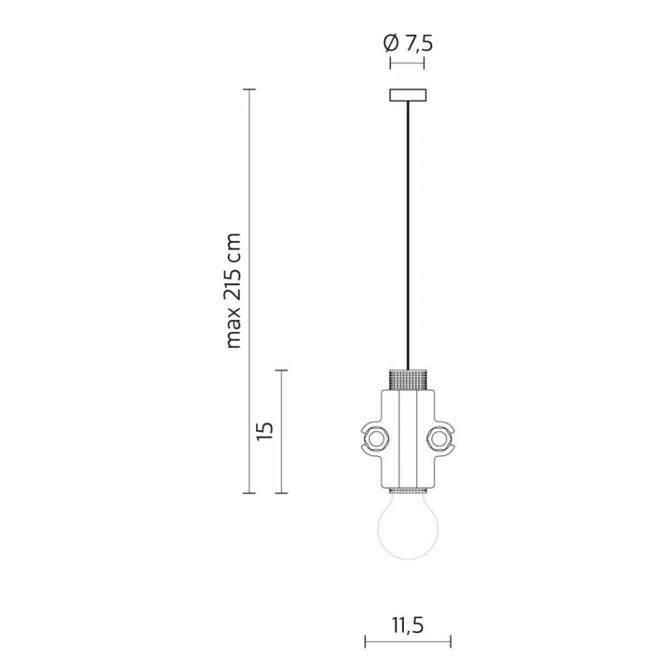 Lampă suspendată în alb, antracit sau metal auriu 2 dimensiuni - Meccasmo Viadurini