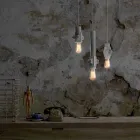 Lampă suspendată în alb, antracit sau metal auriu 2 dimensiuni - Meccasmo Viadurini