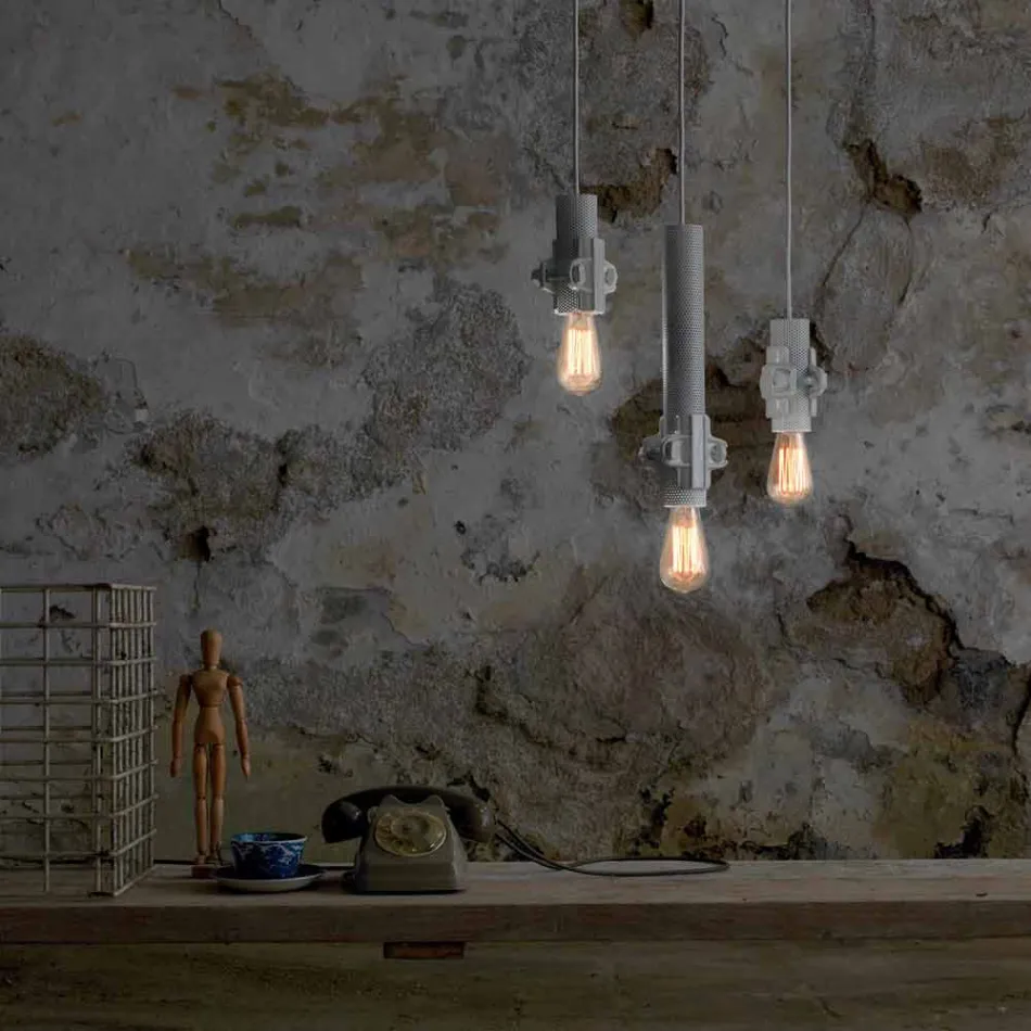 Lampă suspendată în alb, antracit sau metal auriu 2 dimensiuni - Meccasmo Viadurini