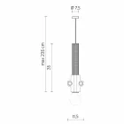 Lampă suspendată în alb, antracit sau metal auriu 2 dimensiuni - Meccasmo Viadurini