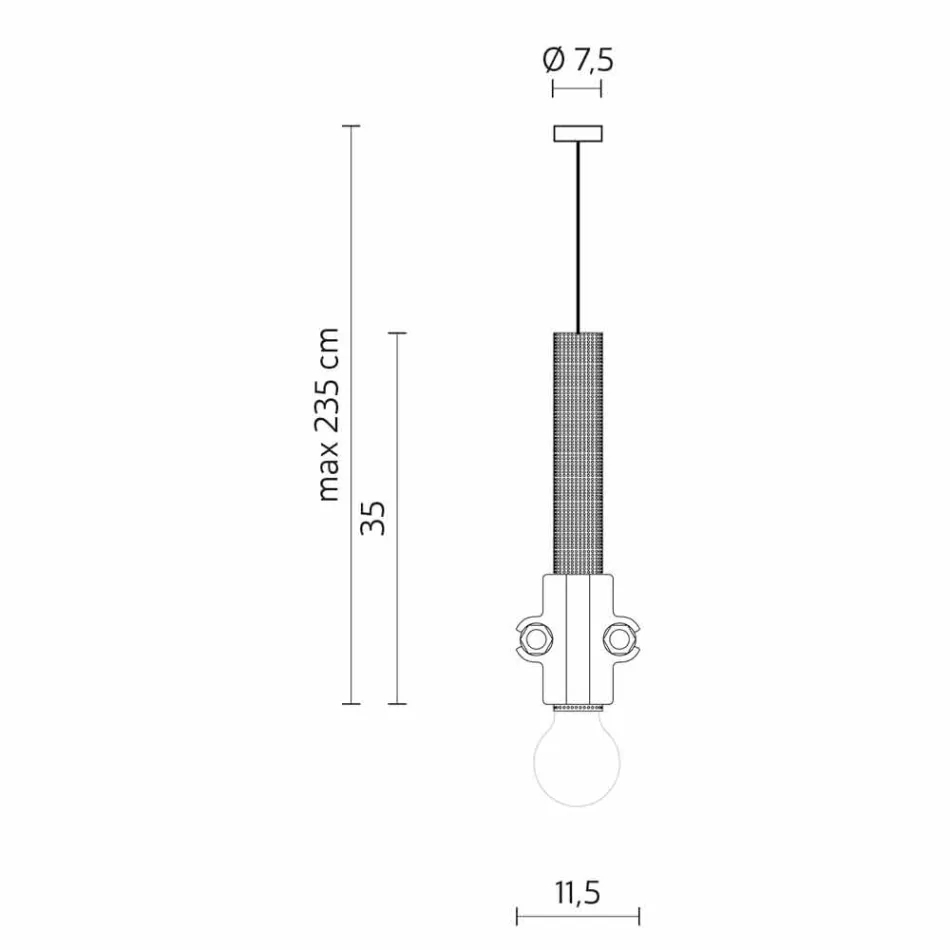 Lampă suspendată în alb, antracit sau metal auriu 2 dimensiuni - Meccasmo Viadurini