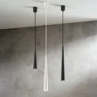 Lampa cu suspendare in metal alb, negru sau auriu 2 marimi - Girotondo Viadurini