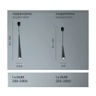 Lampa cu suspendare in metal alb, negru sau auriu 2 marimi - Girotondo Viadurini