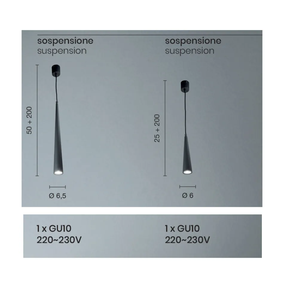 Lampa cu suspendare in metal alb, negru sau auriu 2 marimi - Girotondo Viadurini