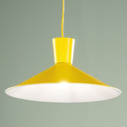 Lampă cu suspendare din metal colorat cu design industrial - Lunapop Viadurini