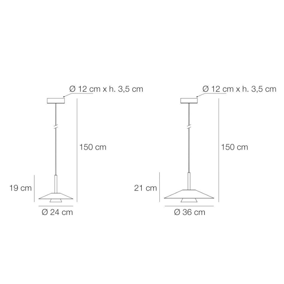 Lampă suspendată Mira din metal, în diverse finisaje Viadurini