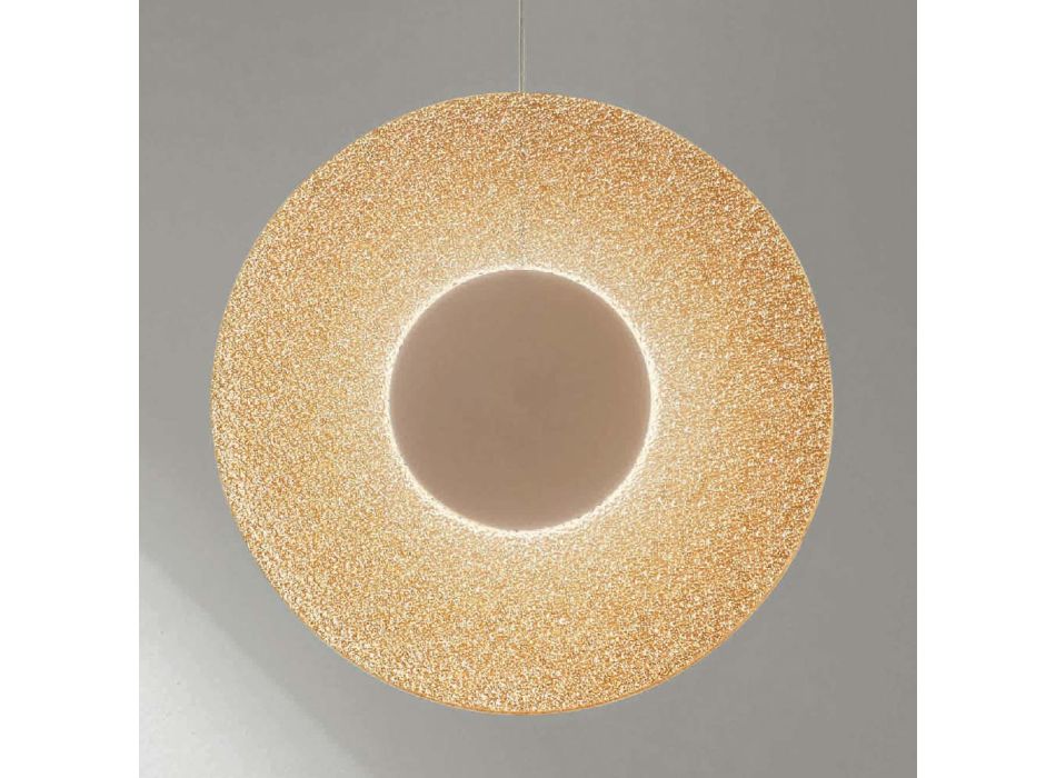 Lampa cu Suspensie din Metal Vopsit si Sticla Graniglia Colorata - Albizia Viadurini