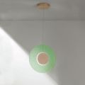 Lampa cu Suspensie din Metal Vopsit si Sticla Graniglia Colorata - Albizia