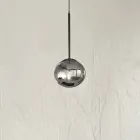 Lampă cu suspendare din metal vopsit și sticlă suflată - Ailanto Viadurini