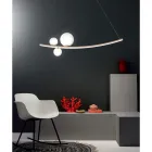 Lampa cu Suspensie din Metal Vopsit si Sticla Suflata - Partridge Viadurini