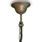 Lampă suspendată Elfico din alamă, sticlă opal și IP44 Viadurini