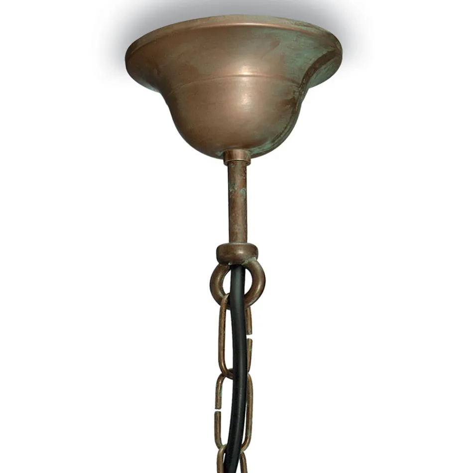 Lampă suspendată Elfico din alamă, sticlă opal și IP44 Viadurini